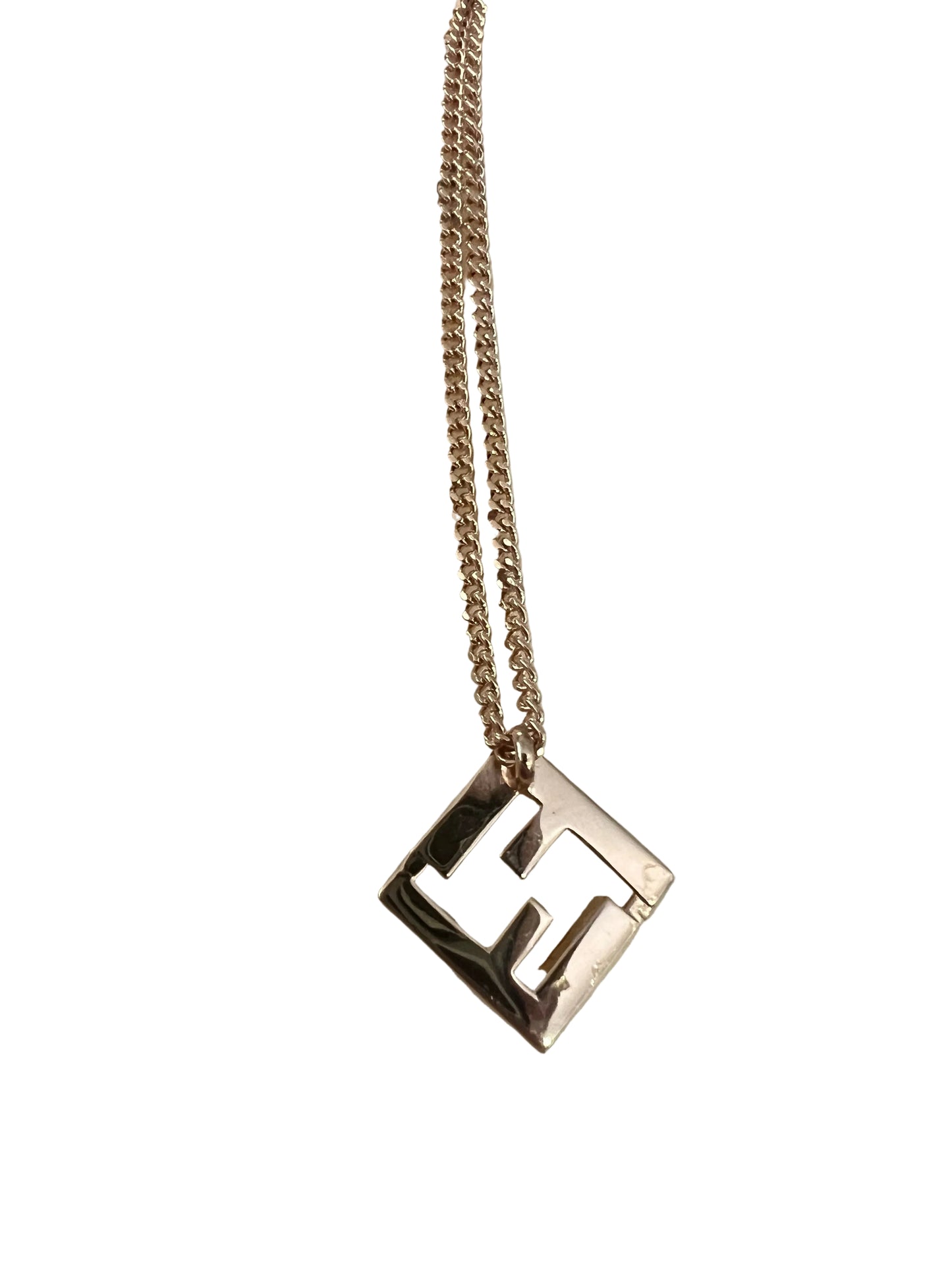 Fendi Forever Fendi Logo Necklace w/ Crystals