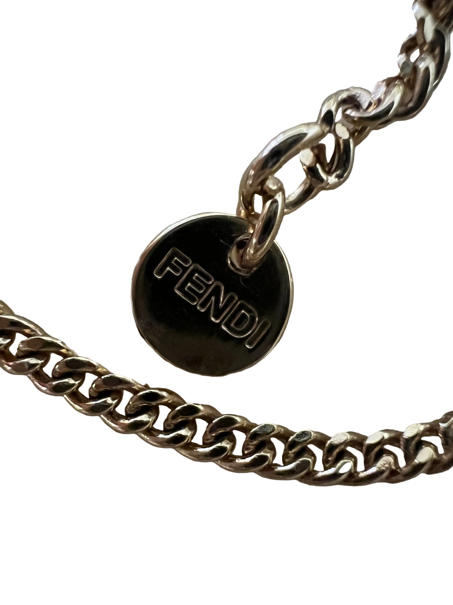 Fendi Forever Fendi Logo Necklace w/ Crystals