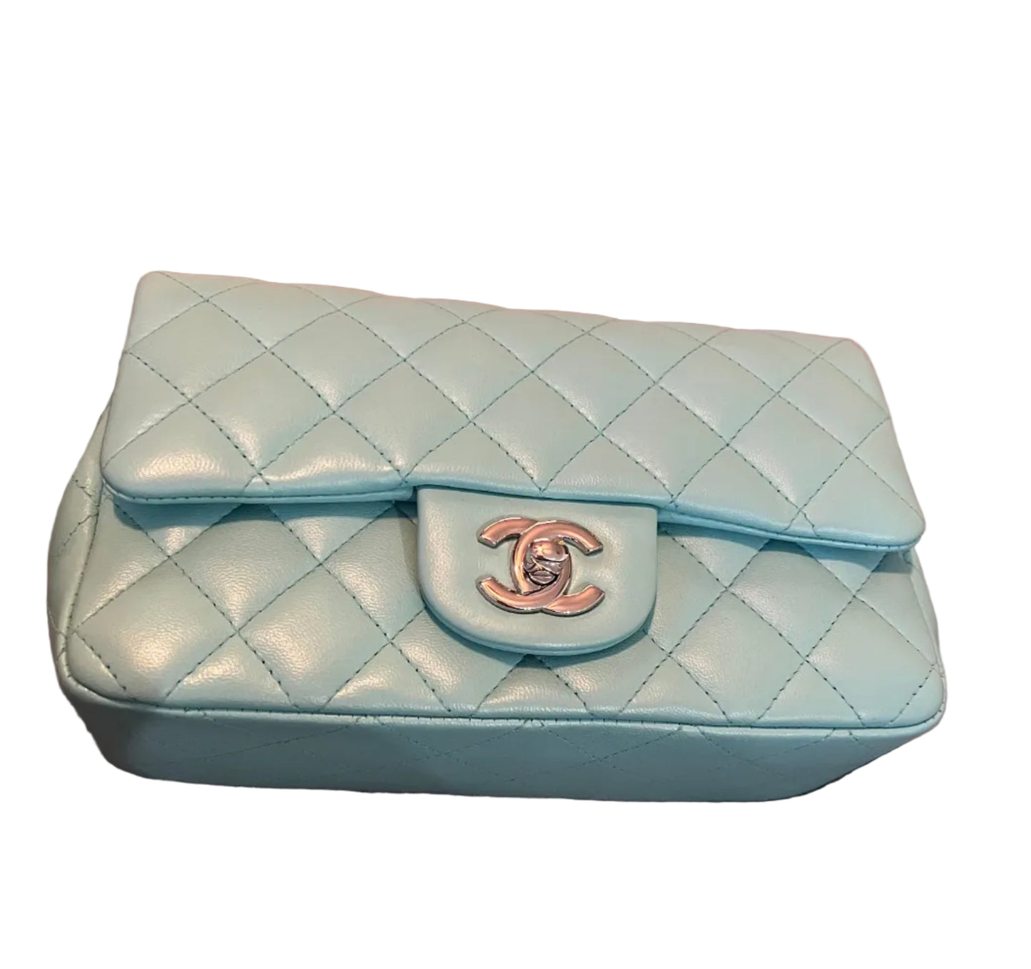 Chanel Tiffany Blue Mini Rectangle Flap