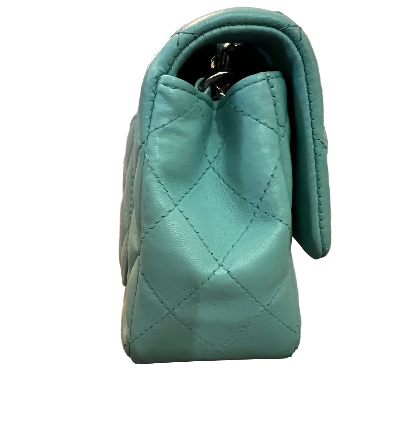 Chanel Tiffany Blue Mini Rectangle Flap