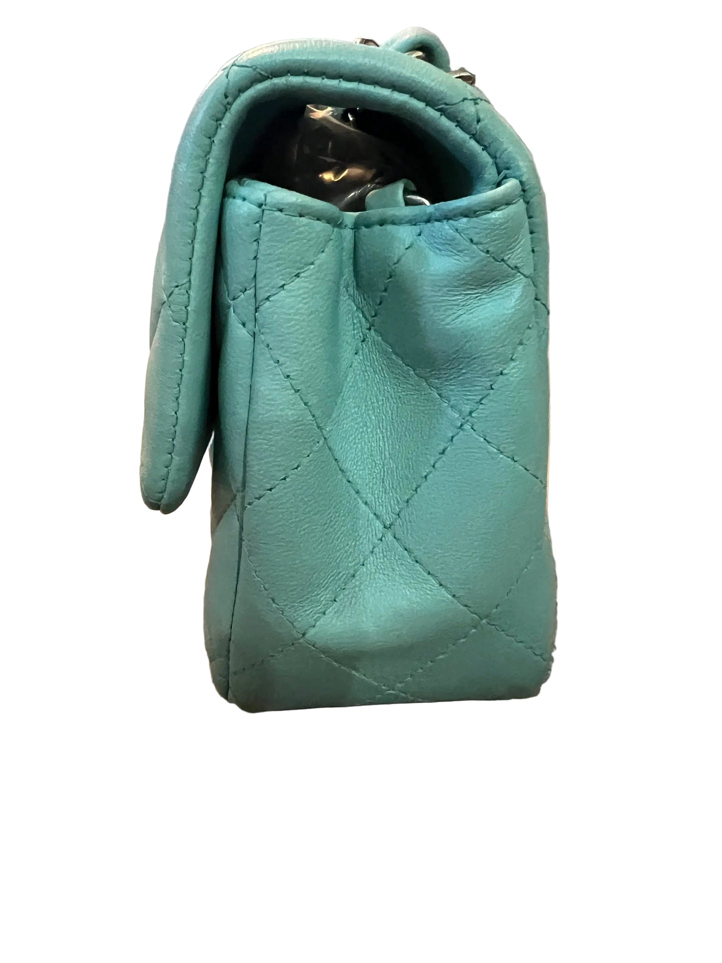 Chanel Tiffany Blue Mini Rectangle Flap