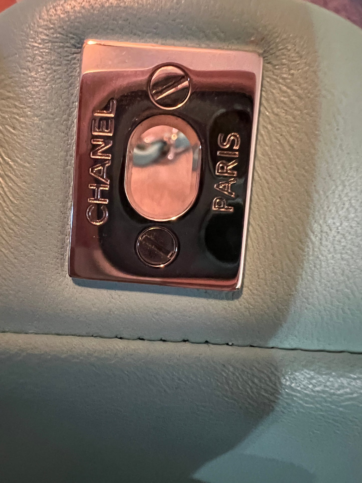 Chanel Tiffany Blue Mini Rectangle Flap