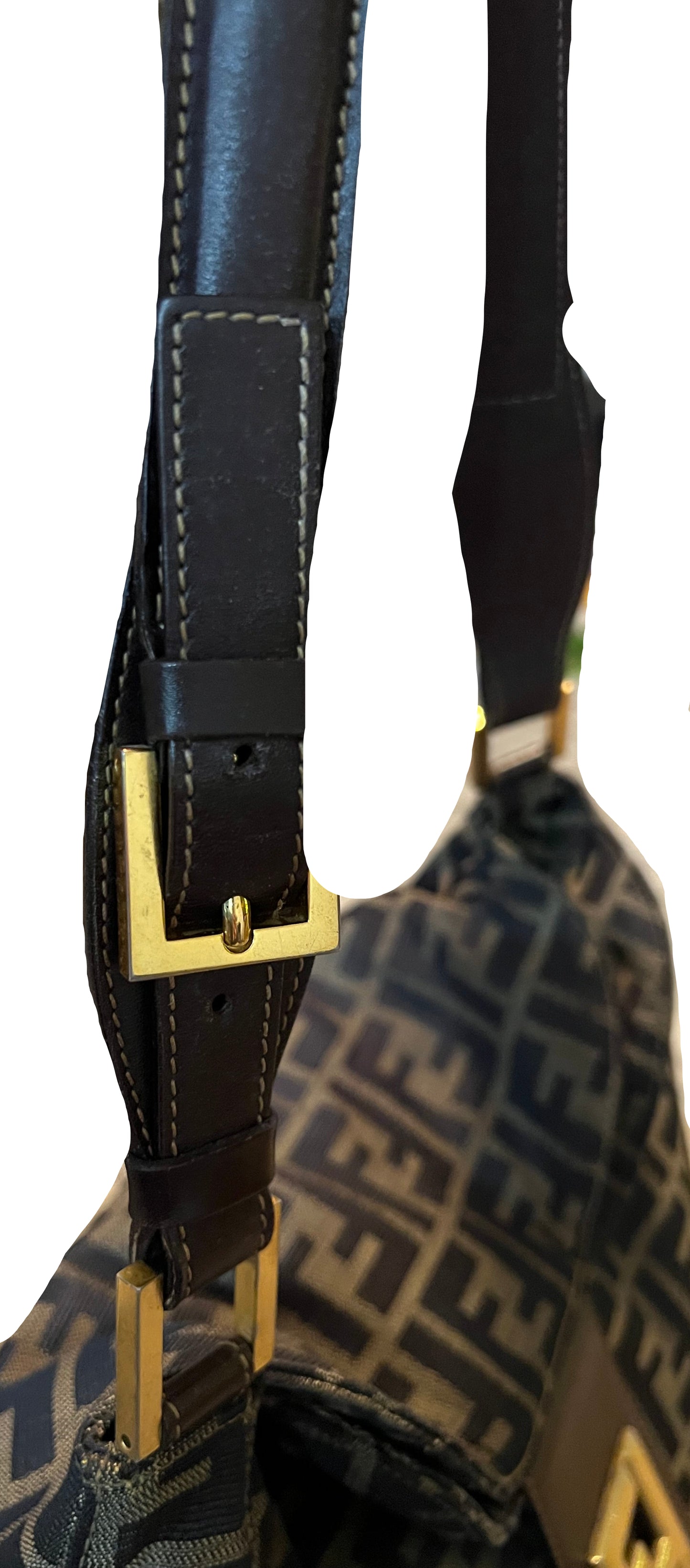 Fendi Vintage Zucca Double Flap Mamma Baguette