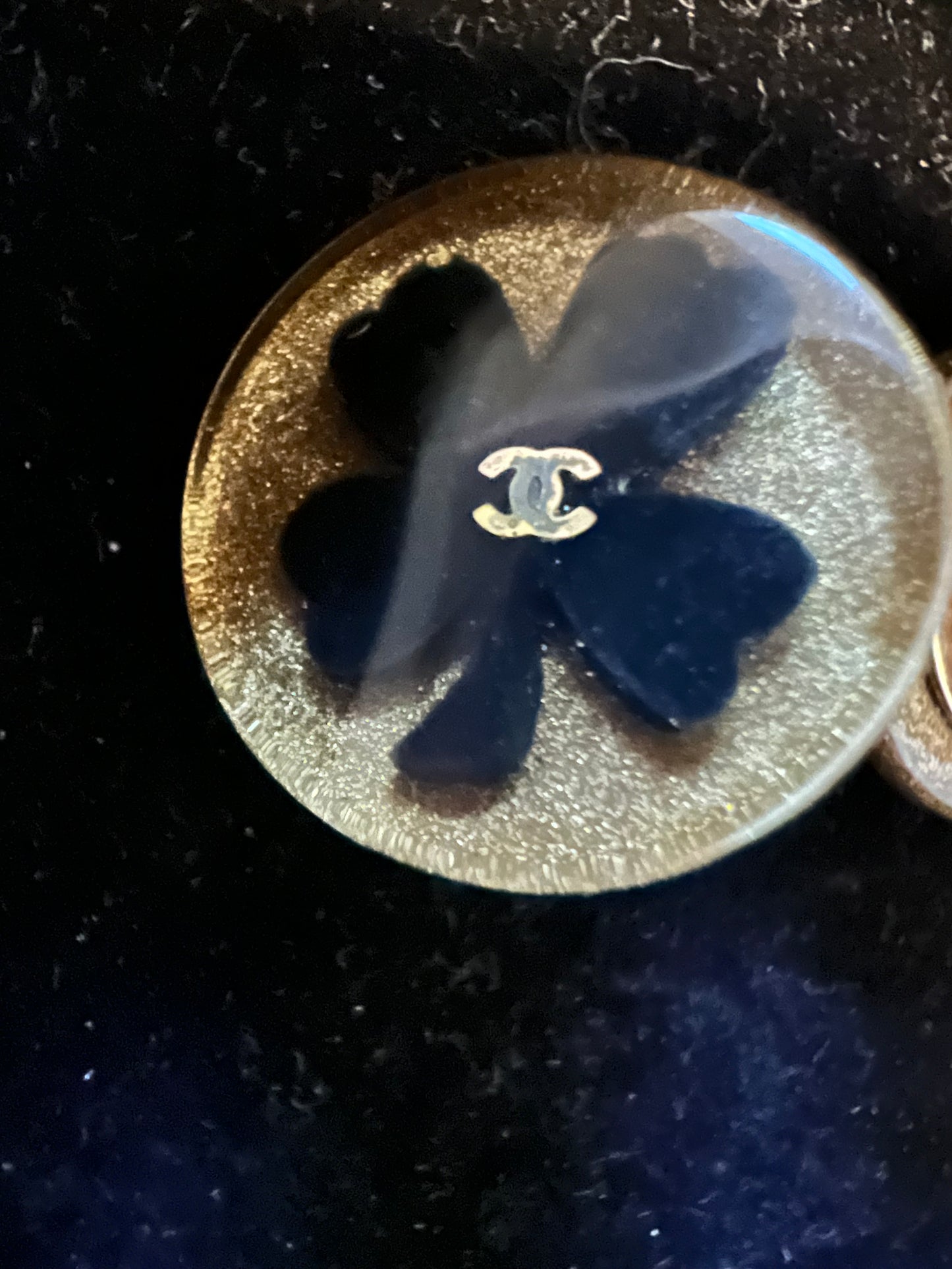 Chanel Resin Clover Clip On Earrings