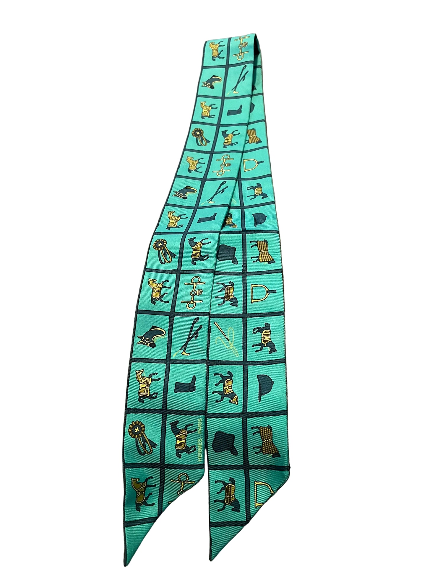 Hermes Turquoise Silk Twilly