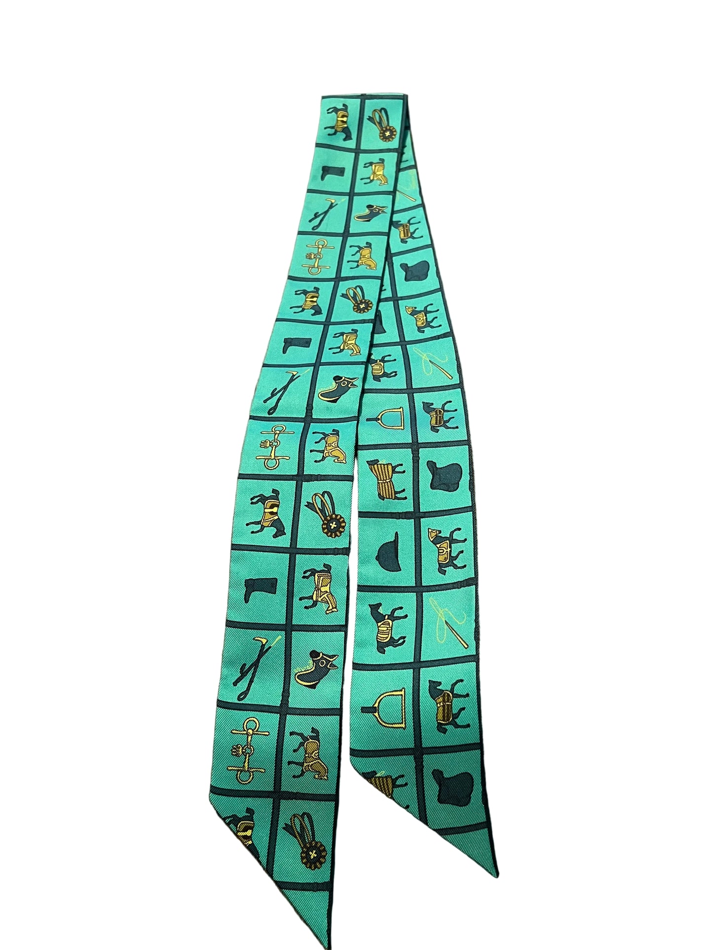Hermes Turquoise Silk Twilly