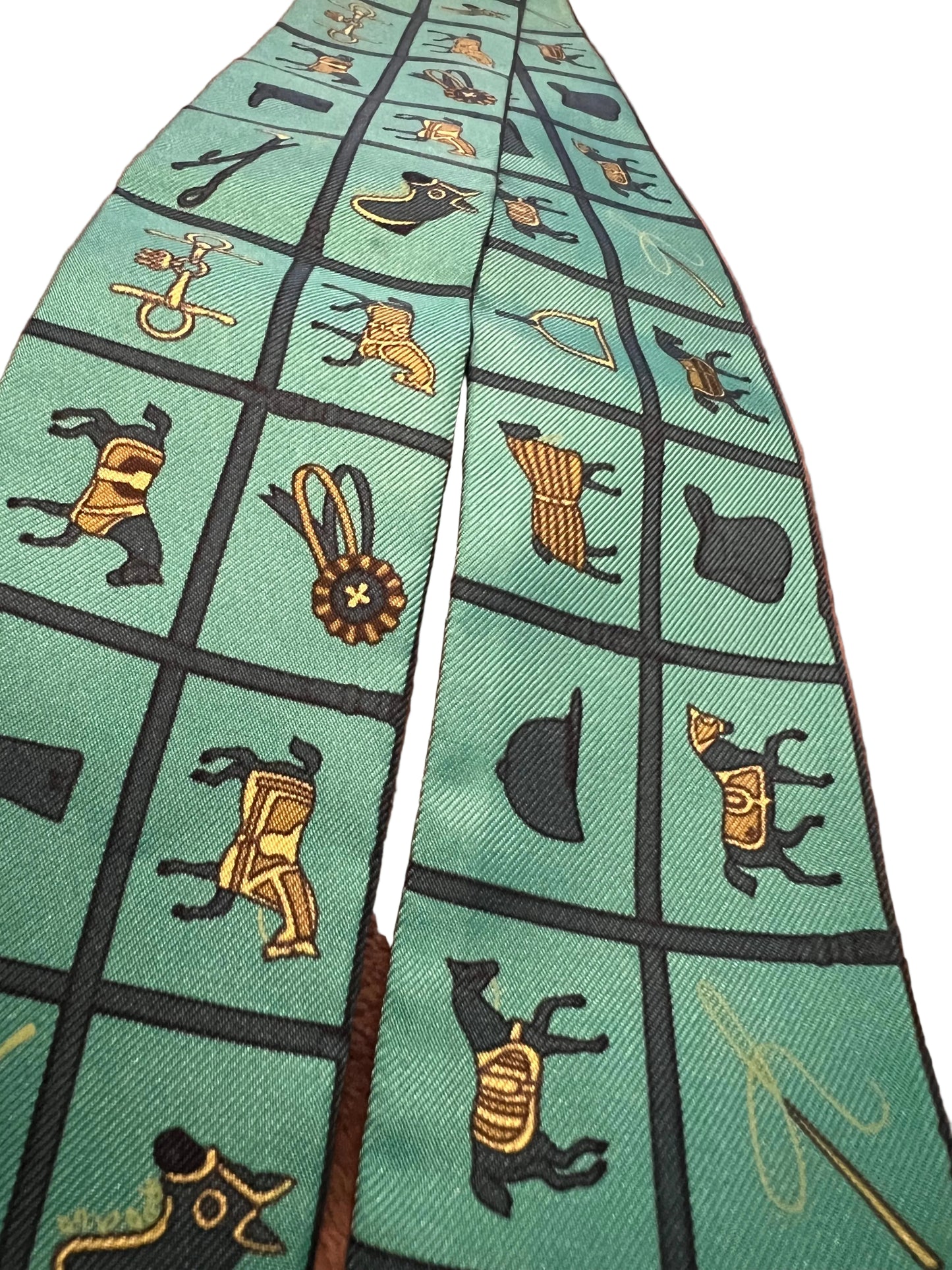 Hermes Turquoise Silk Twilly
