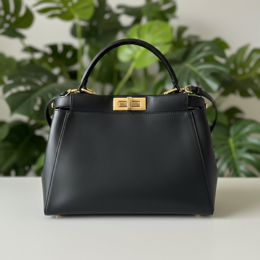 Fendi Black Leather Peekaboo