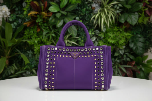 Prada Purple Embellished Canapa