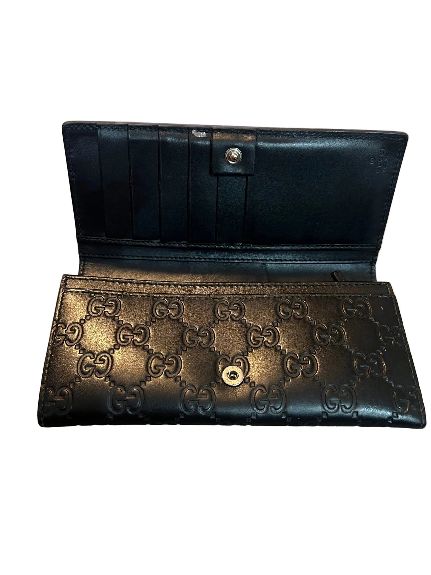 Gucci Embossed Leather Guccissima Web Wallet