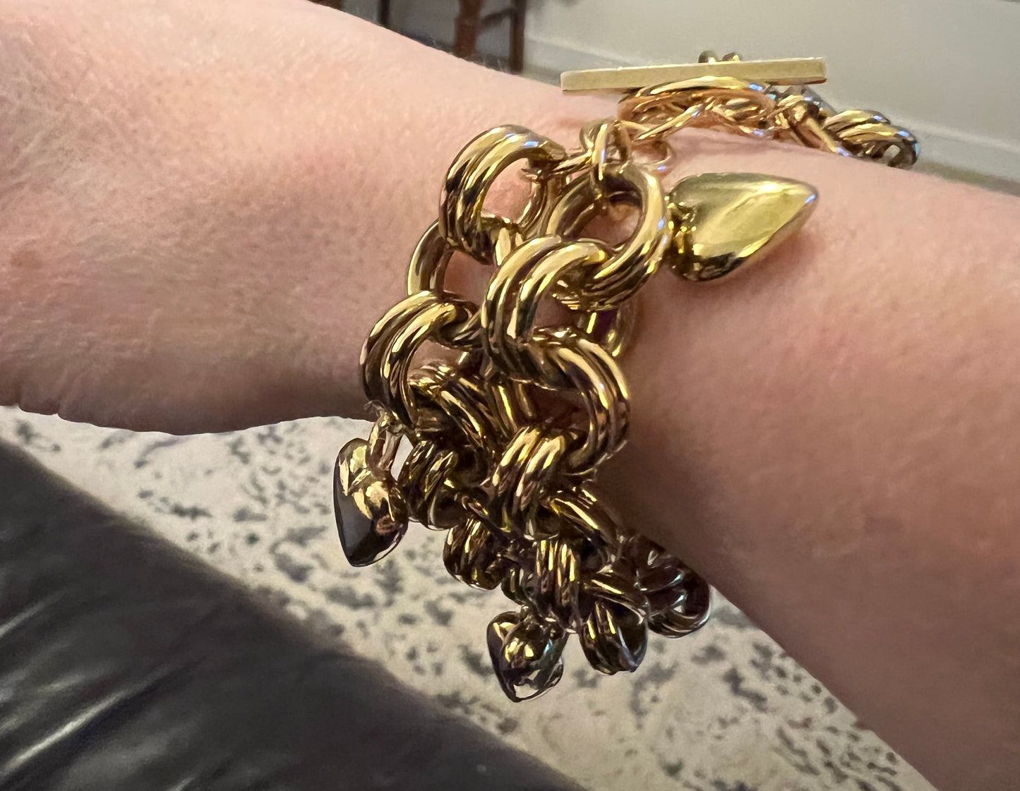 Saint Laurent Heart Charm Bracelet