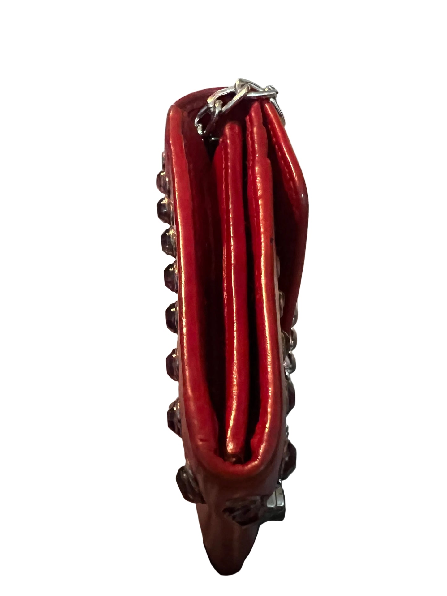Prada Leather Studded Wallet on Chain