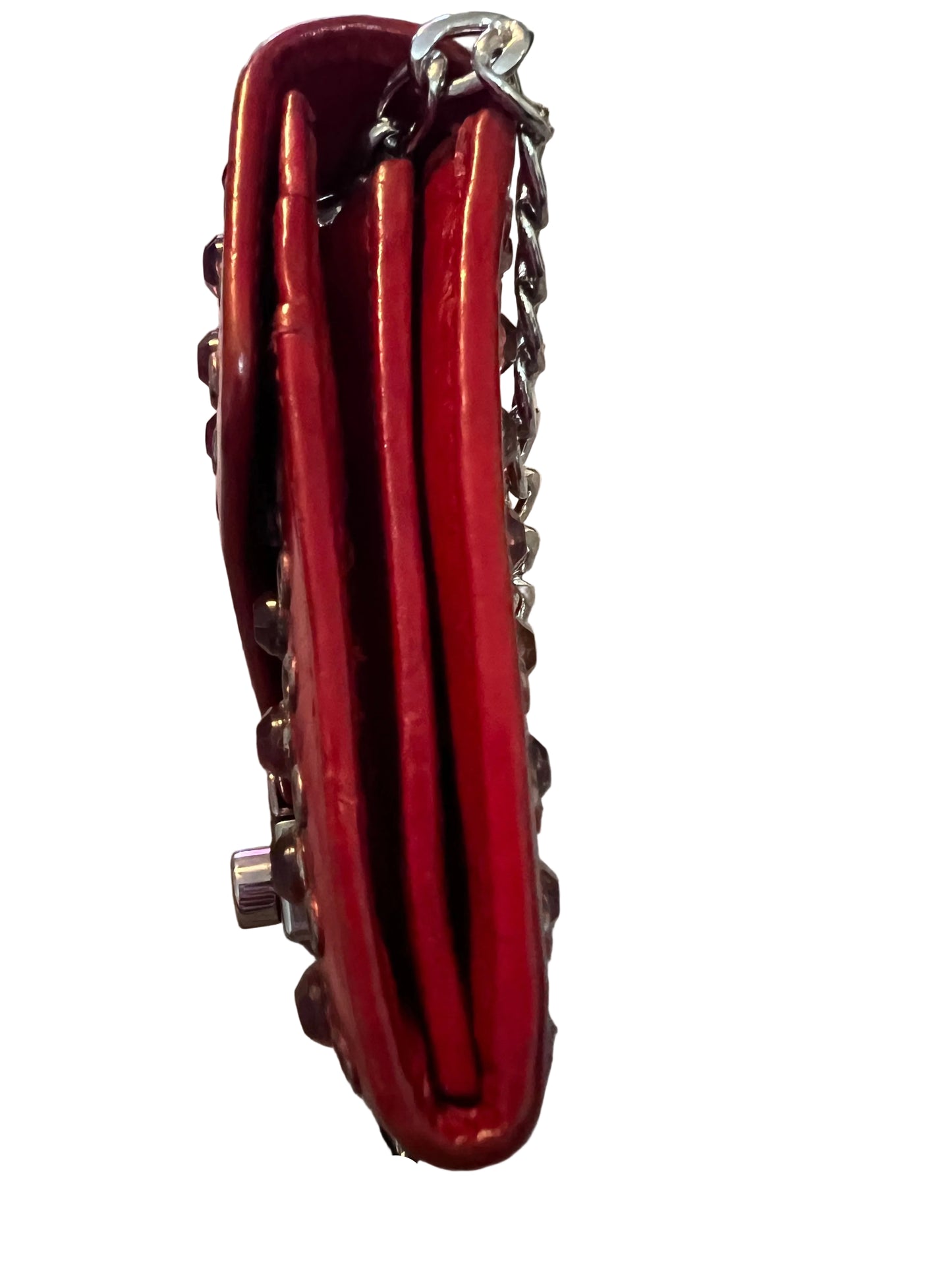 Prada Leather Studded Wallet on Chain