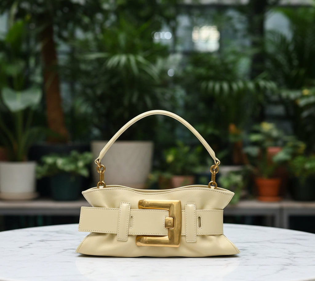 Balmain Yellow Mini Anthem Belted Bag