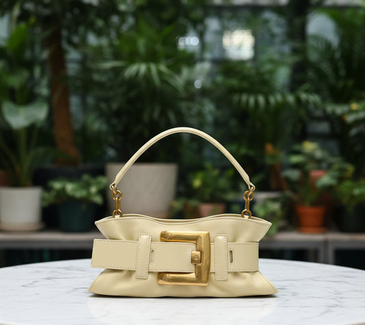 Balmain Yellow Mini Anthem Belted Bag