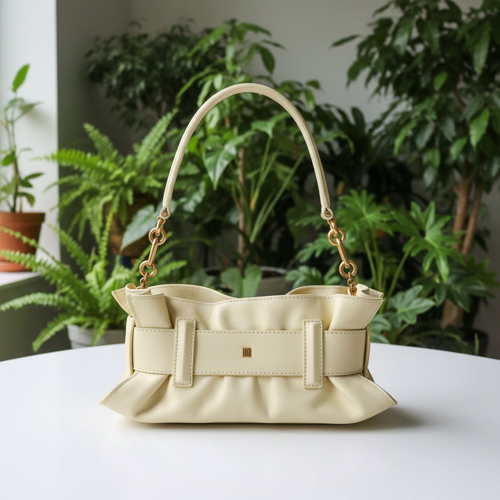 Balmain Yellow Mini Anthem Belted Bag