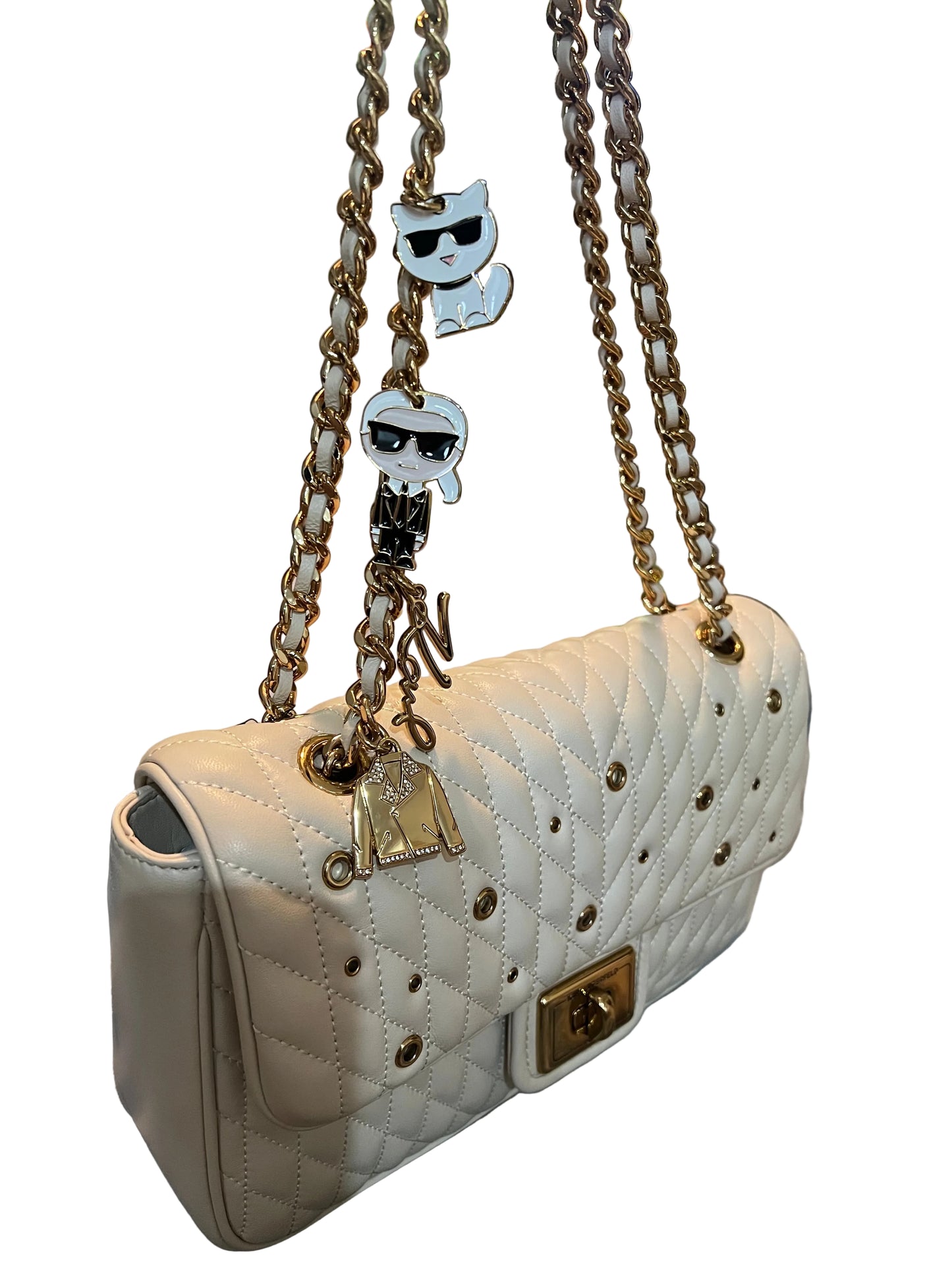 Karl Lagerfeld Quilted Leather Paris Flap w/ Charms