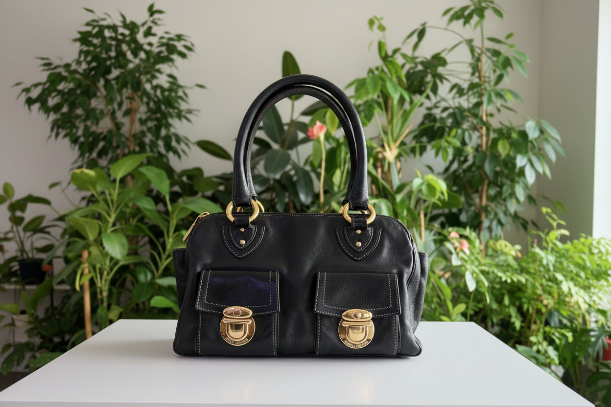 Marc Jacobs Black Leather Satchel