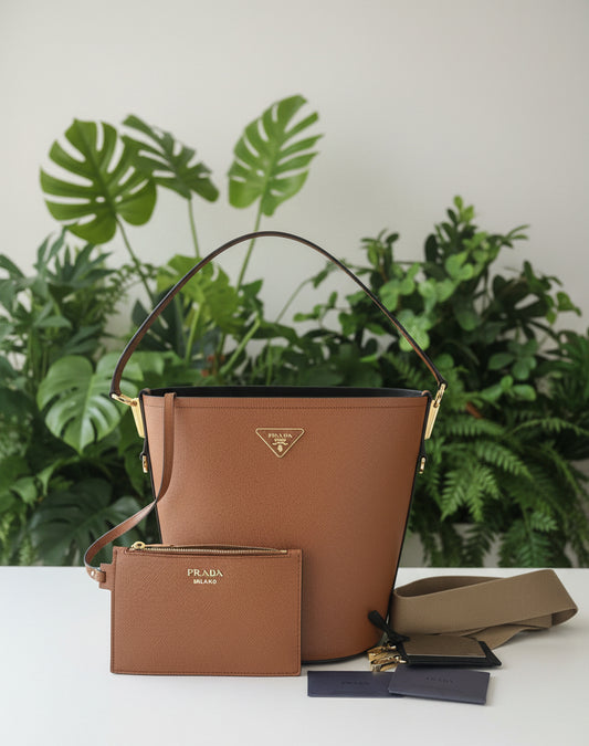 Prada Saffiano Leather Cuir Bucket Bag
