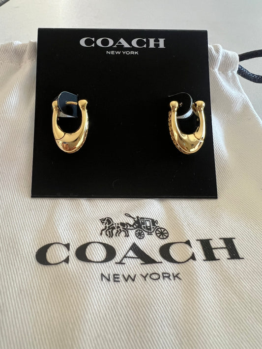 PREVIEW-DROP NEXT TIKTOK LIVE-Coach Gold Huggies with Crystals