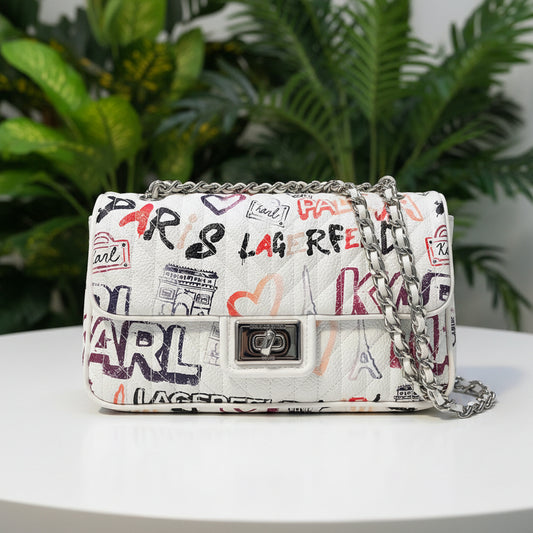 Karl Lagerfeld Graffiti Flap Bag
