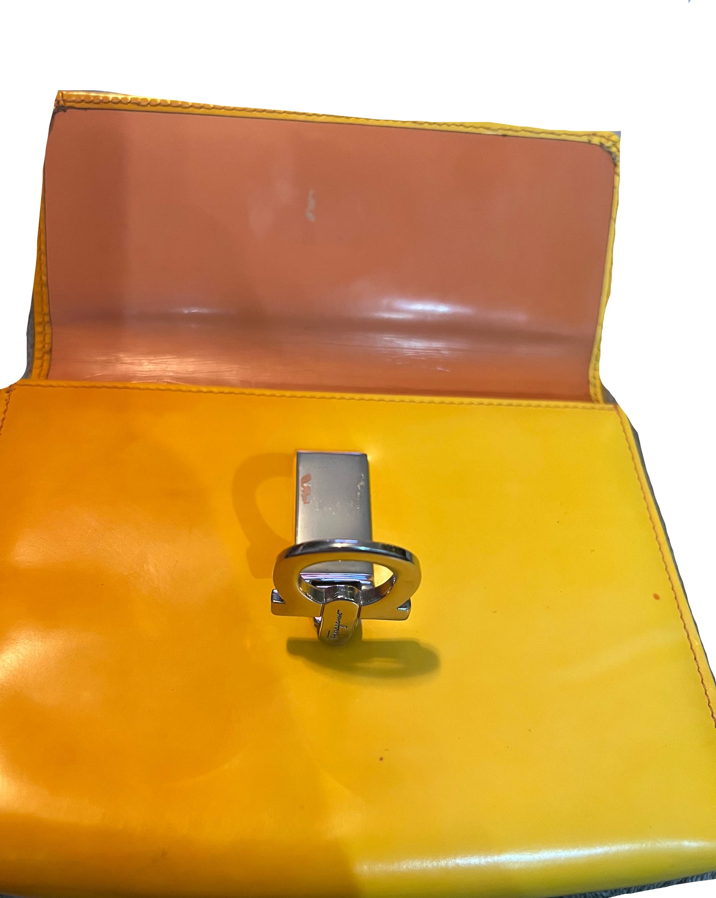 Ferragamo Ombré Patent Leather Gancini Pouch