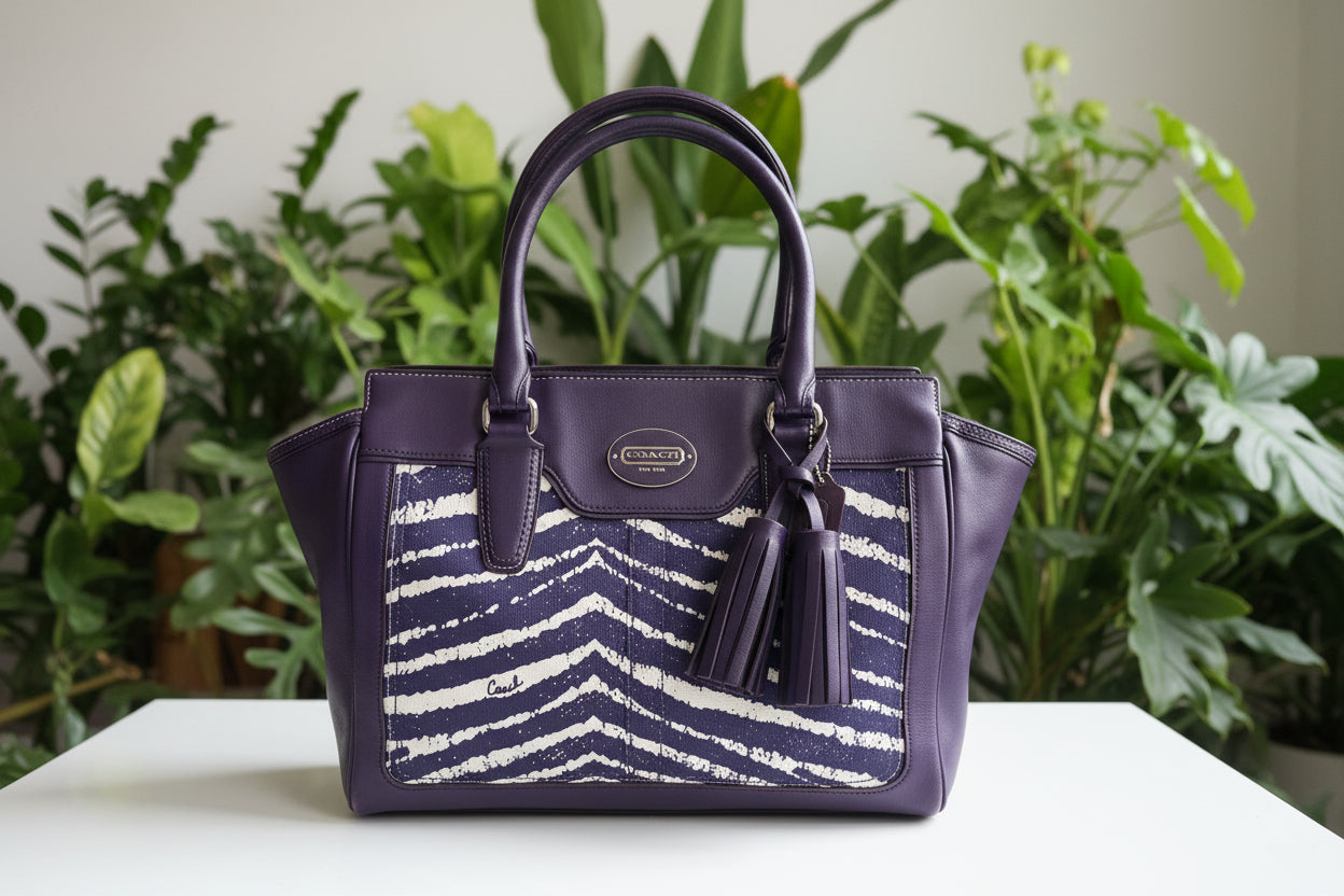 Coach Legacy Purple Zebra Tote
