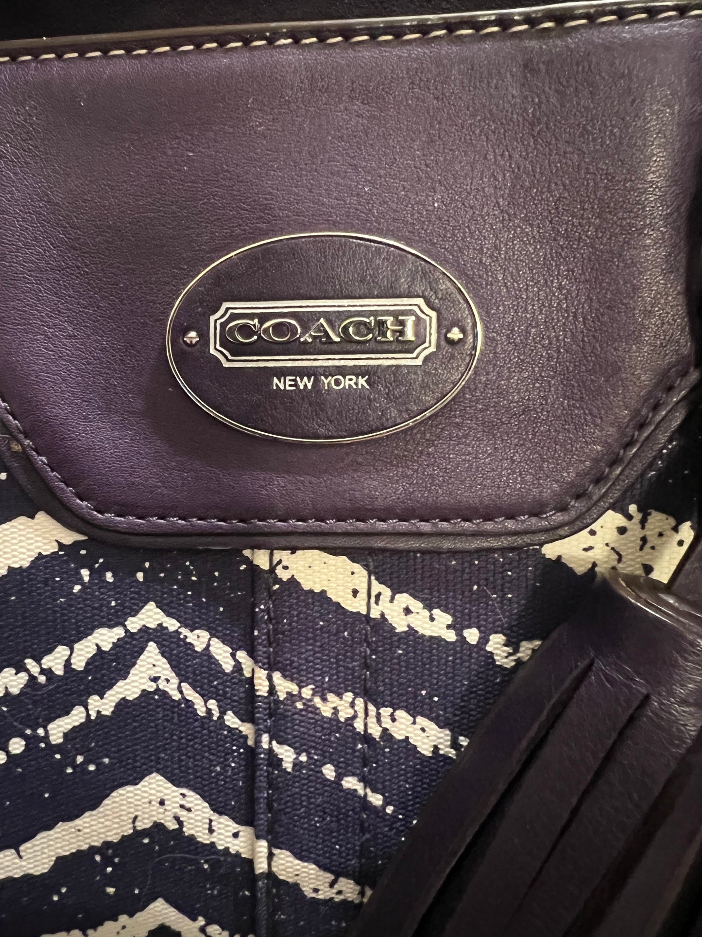 Coach Legacy Purple Zebra Tote