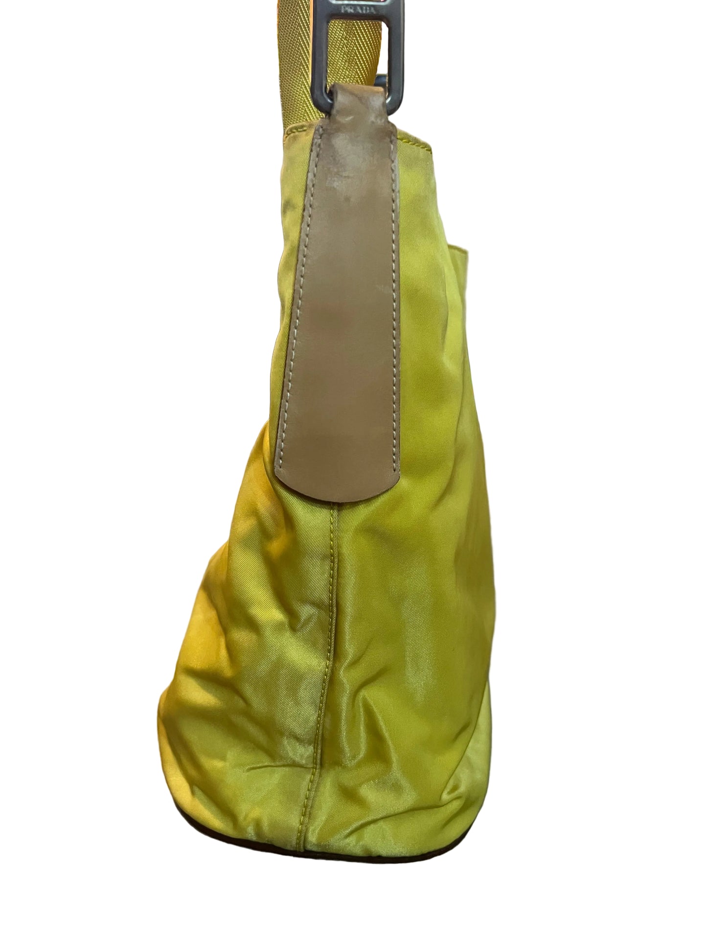 Prada Yellow Nylon and Leather Bucket Bag