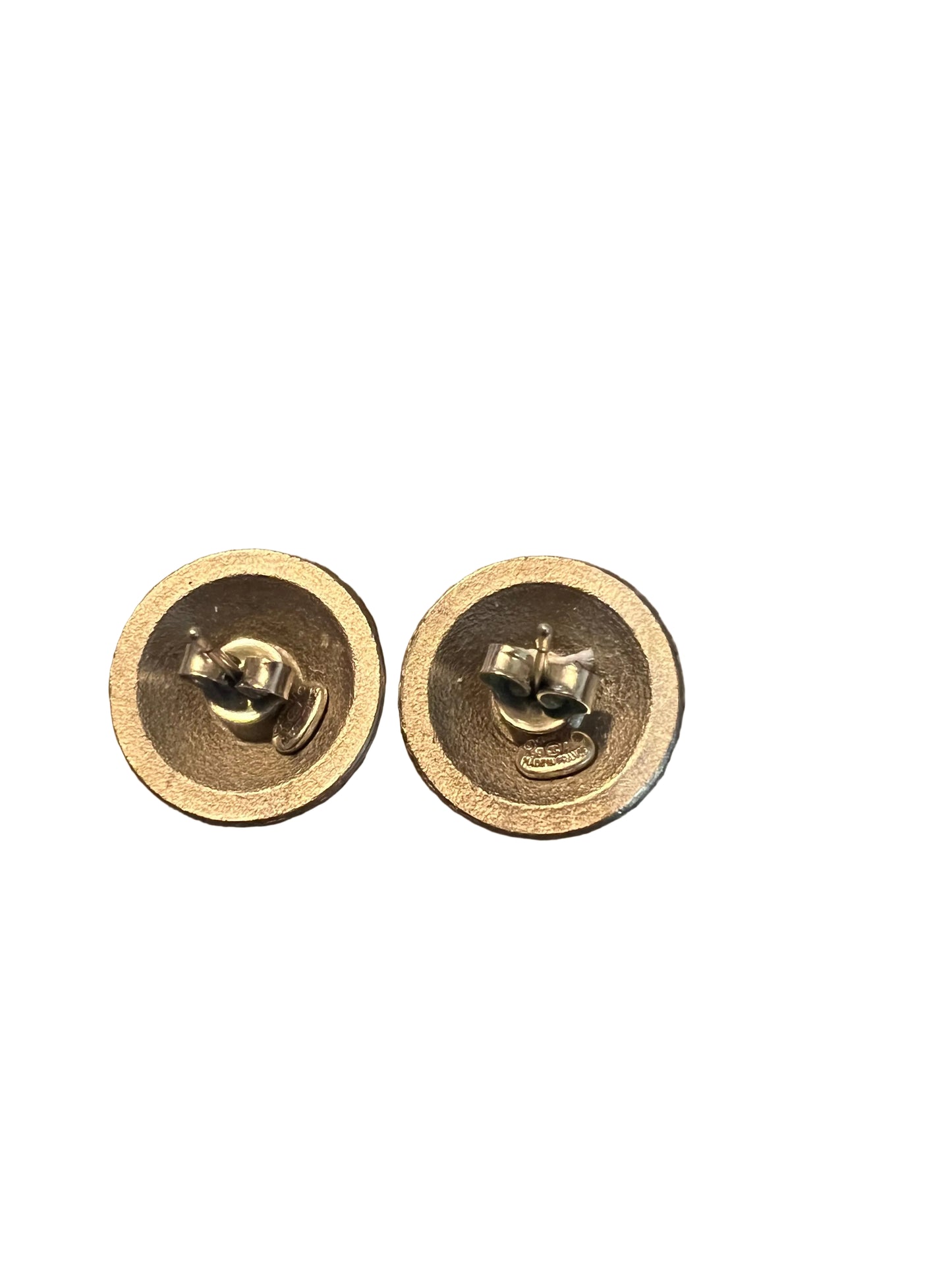 Chanel Silver Toned Dome Stud Earrings