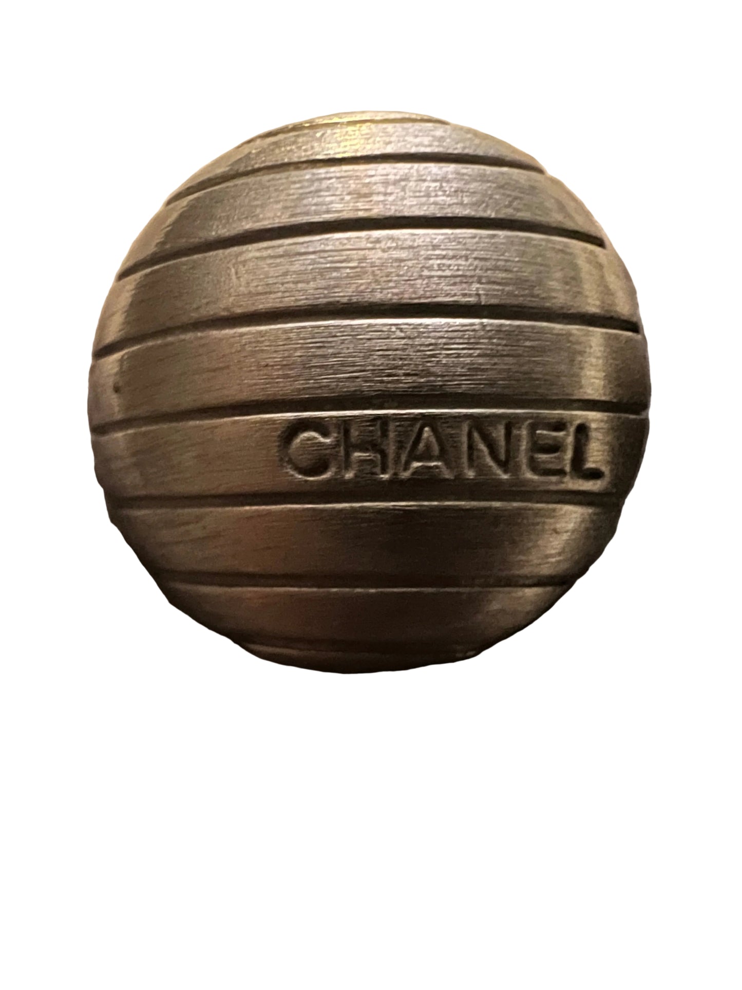 Chanel Silver Toned Dome Stud Earrings