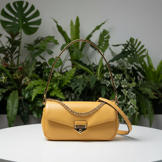 Michael Kors Camel Brown Leather Two Way Bag