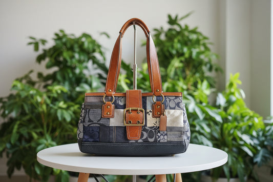 Coach Patchwork Denim Satchel
