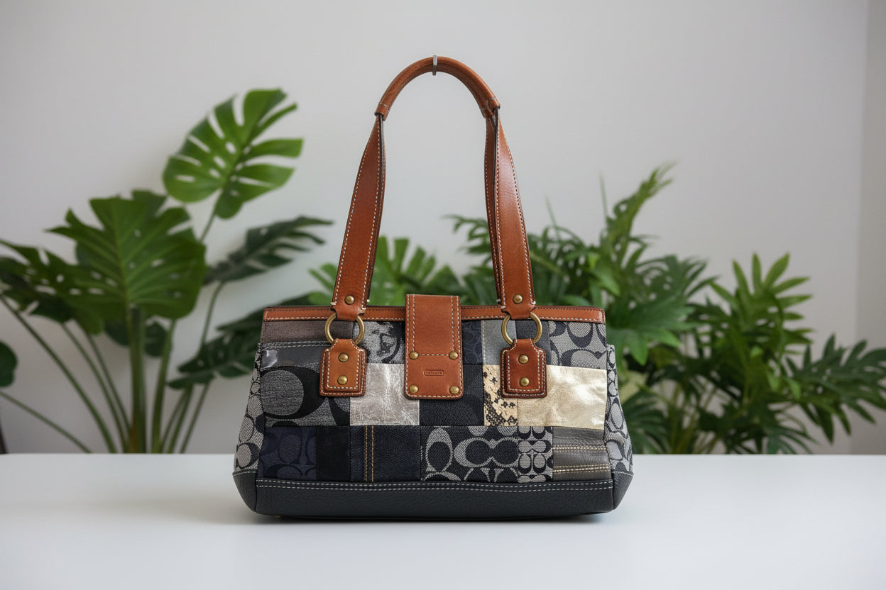 Coach Patchwork Denim Satchel