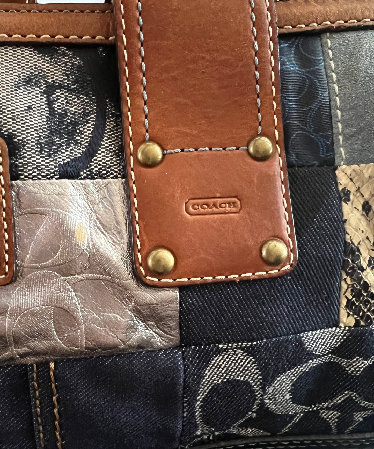 Coach Patchwork Denim Satchel