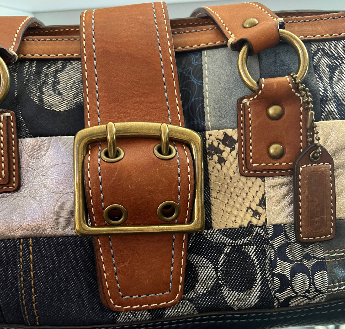 Coach Patchwork Denim Satchel