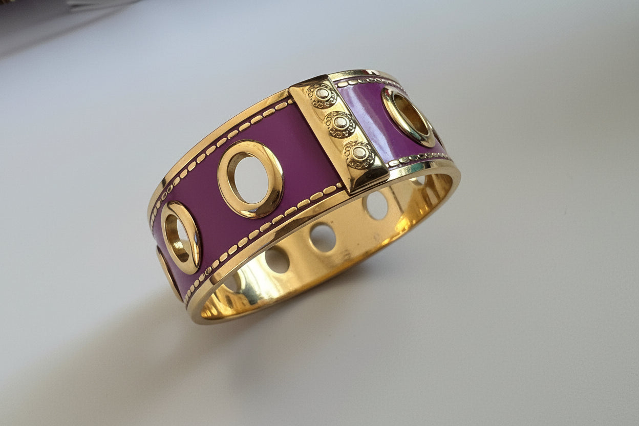 Coach Y2K Gold and Purple Bangle