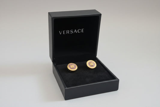 Versace Medusa Gold and Purple Studs