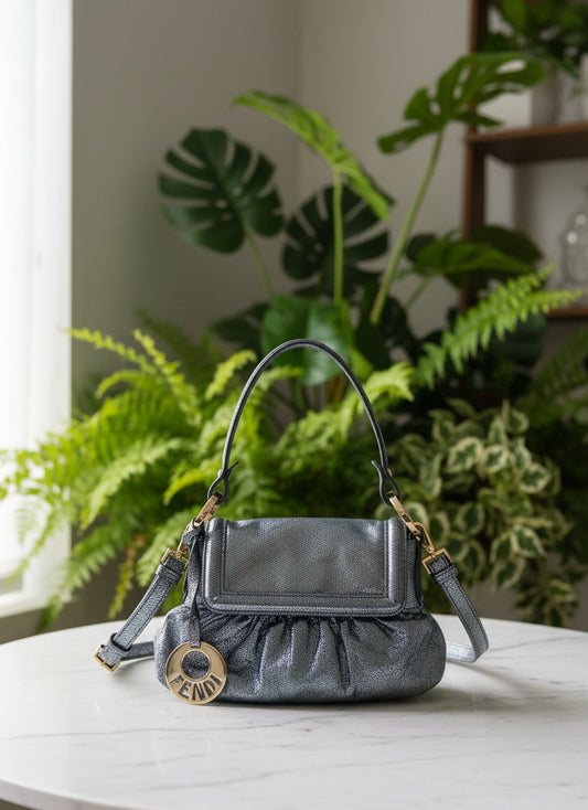 Fendi Metallic Silver Mini Chef Bag