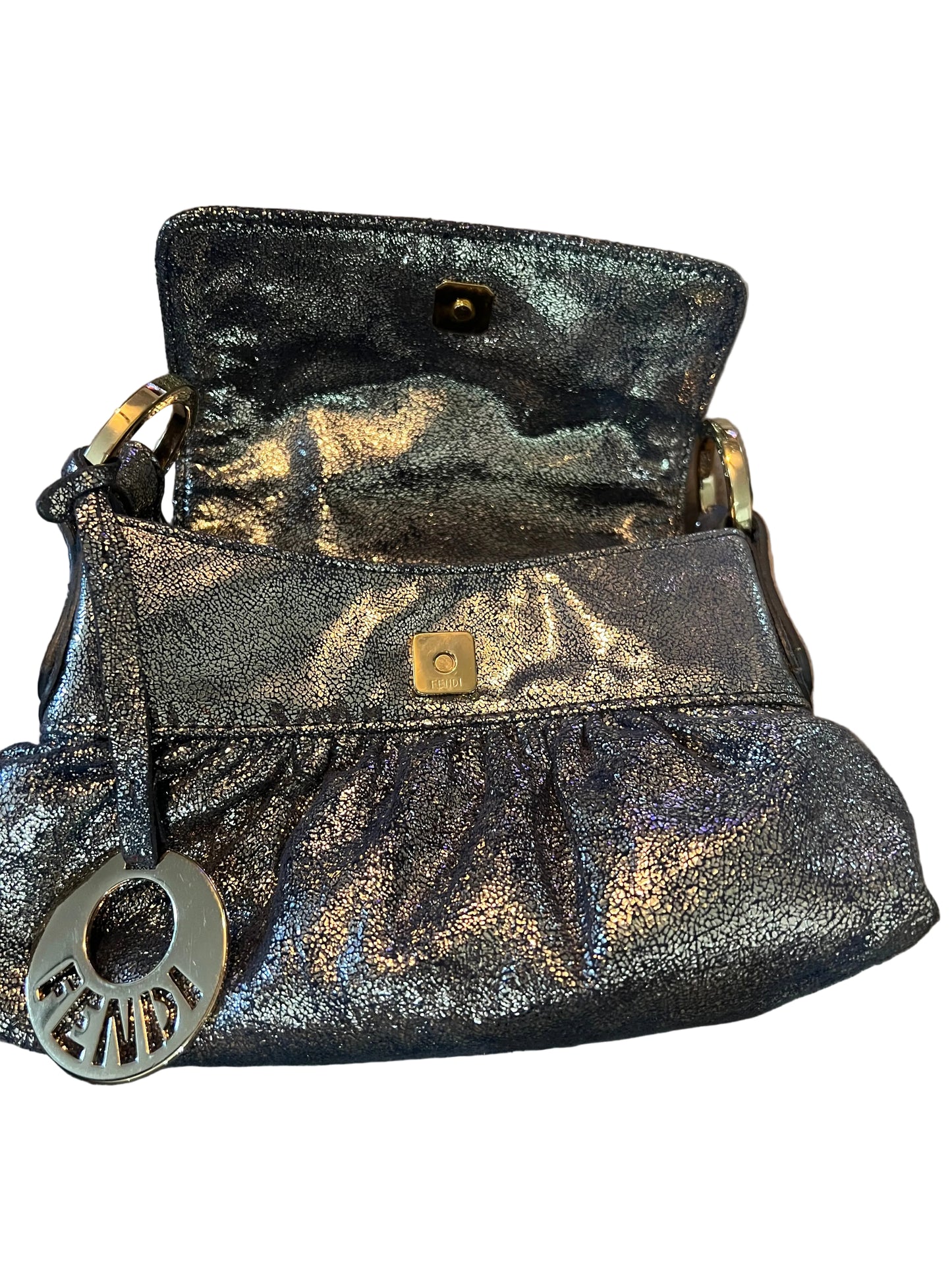 Fendi Metallic Silver Mini Chef Bag