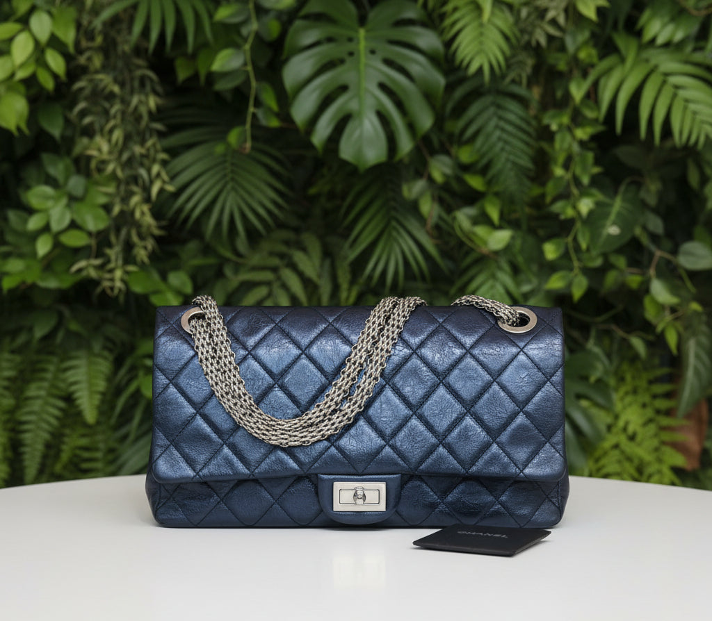 Chanel Metallic Navy 2.25 Reissue 228 Flap