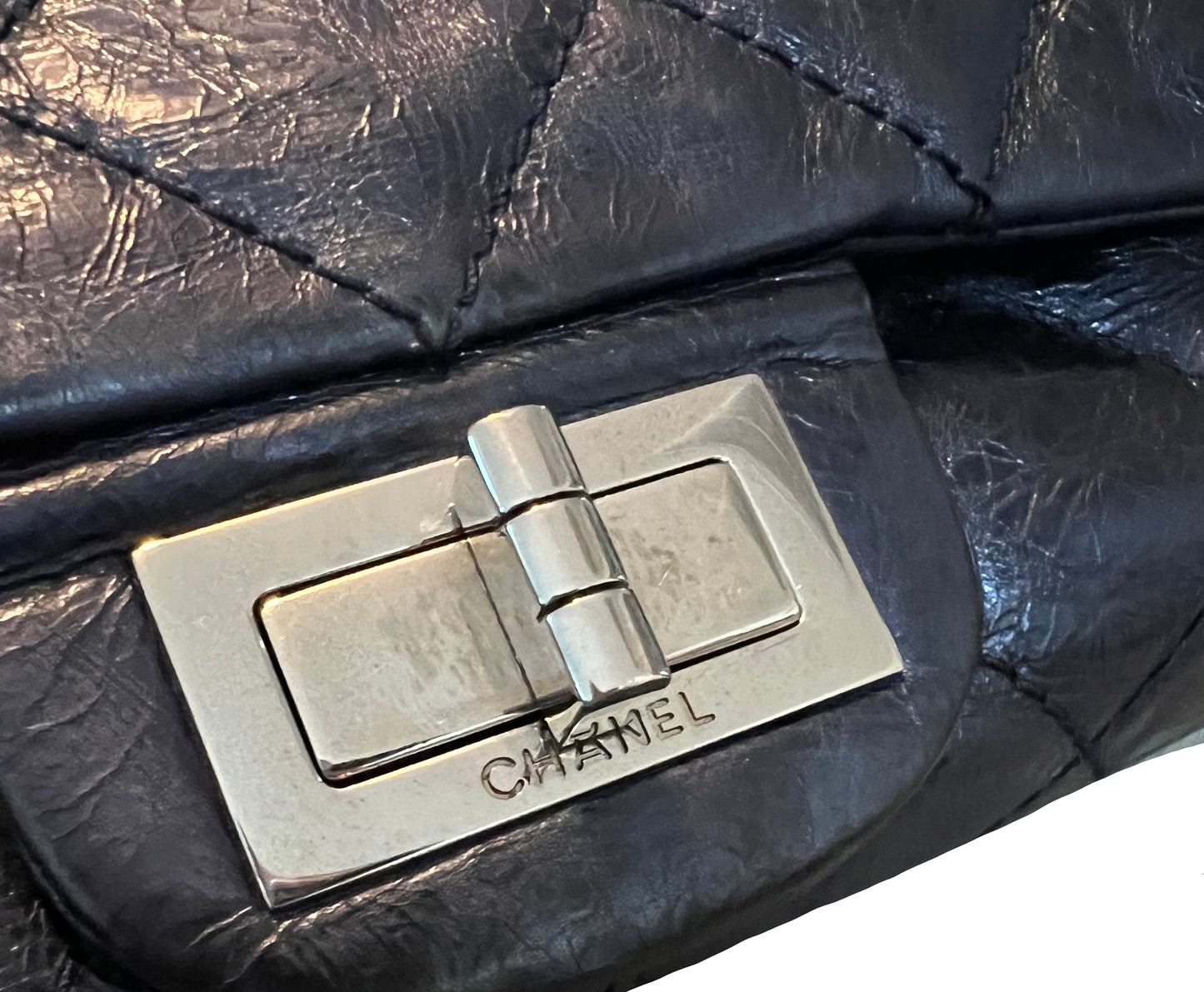 Chanel Metallic Navy 2.25 Reissue 228 Flap