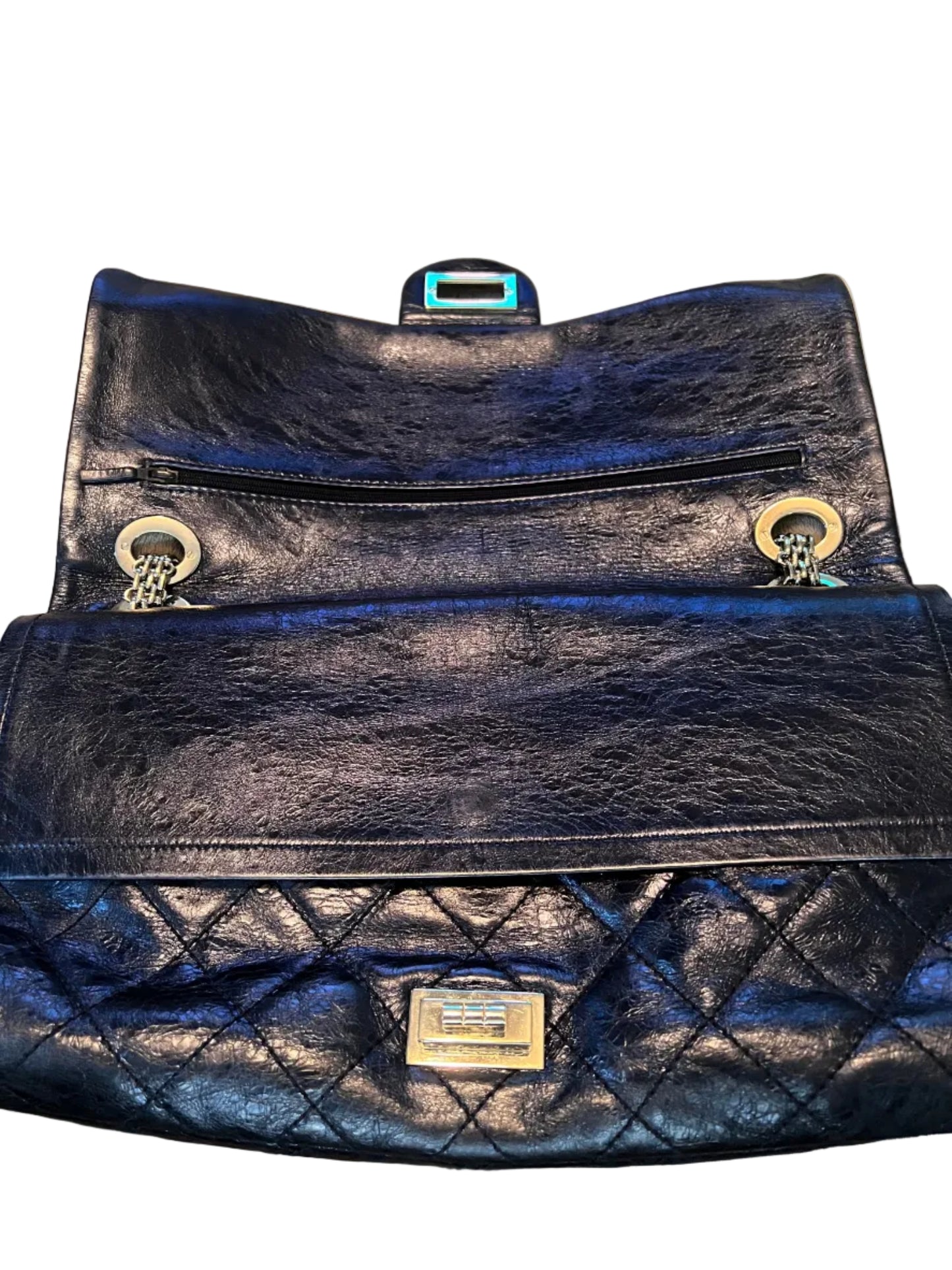 Chanel Metallic Navy 2.25 Reissue 228 Flap
