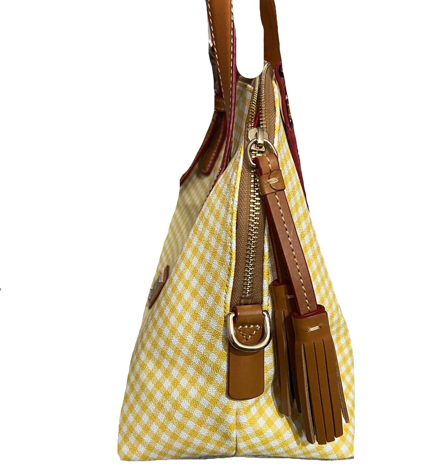 Dooney & Bourke Yellow Gingham Dome Satchel