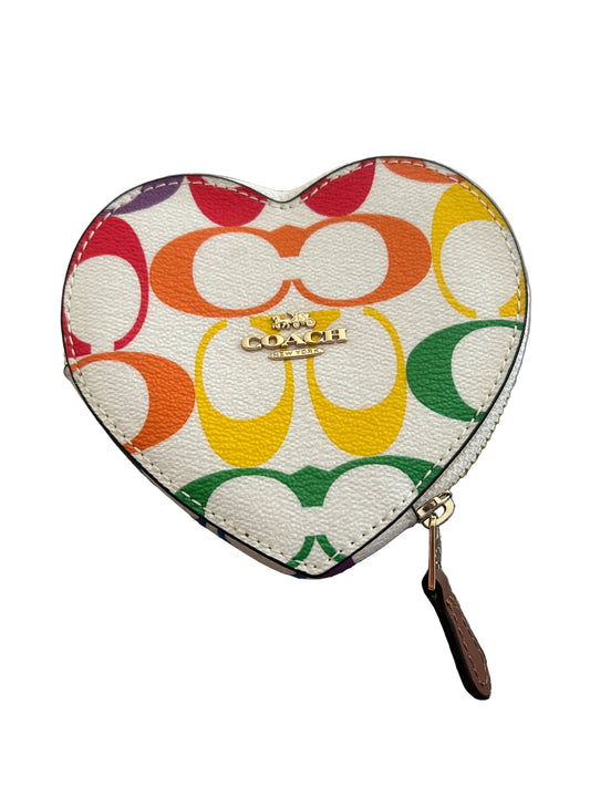 Coach Rainbow Heart Coin Pouch