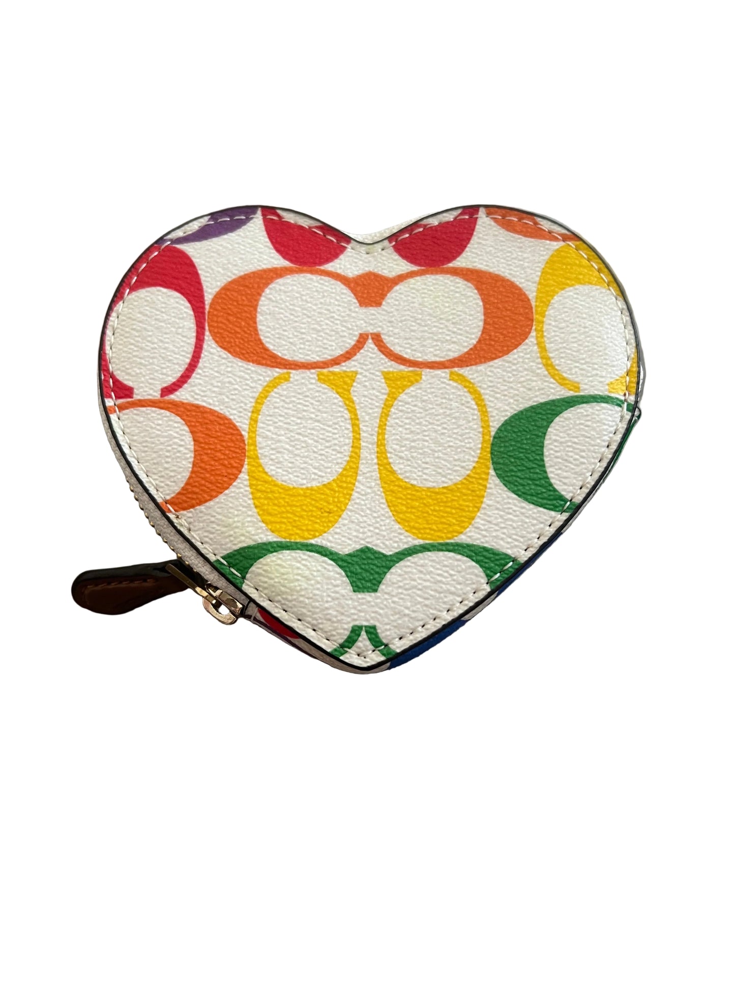 Coach Rainbow Heart Coin Pouch