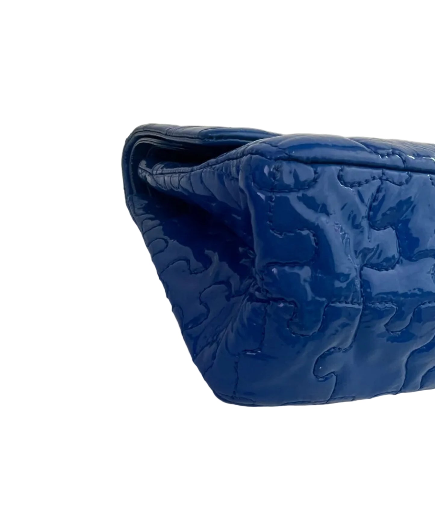 Chanel Limited Karl Lagerfeld Patent Blue Puzzle Flap