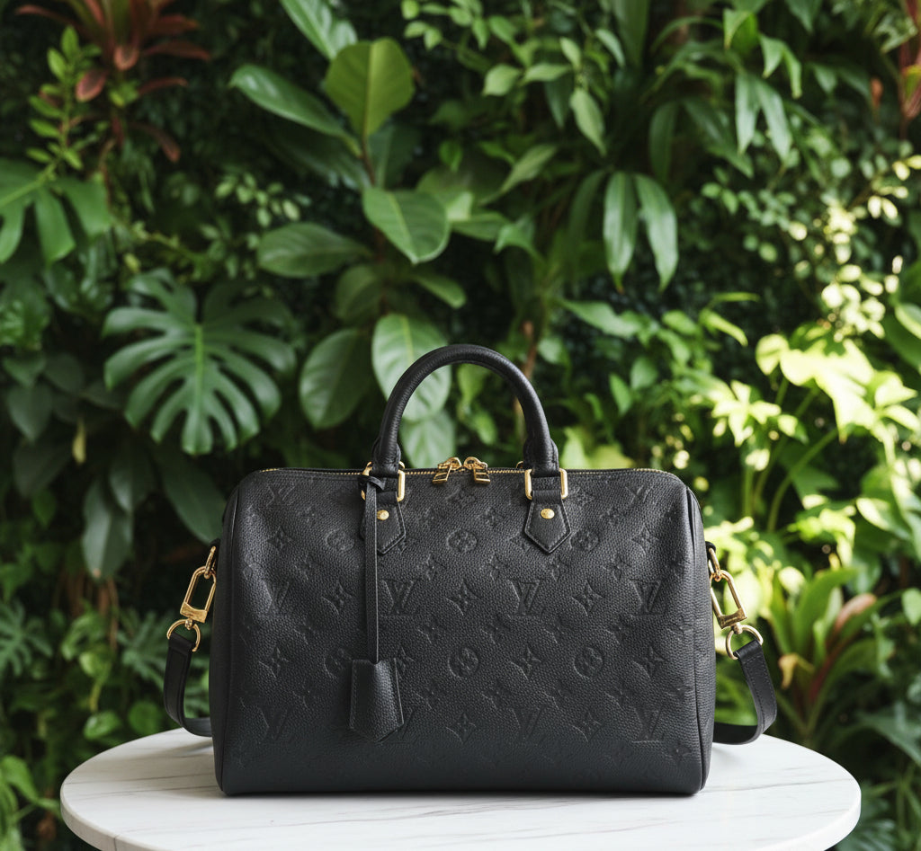 Louis Vuitton Black Empriente Leather Speedy Bando 30