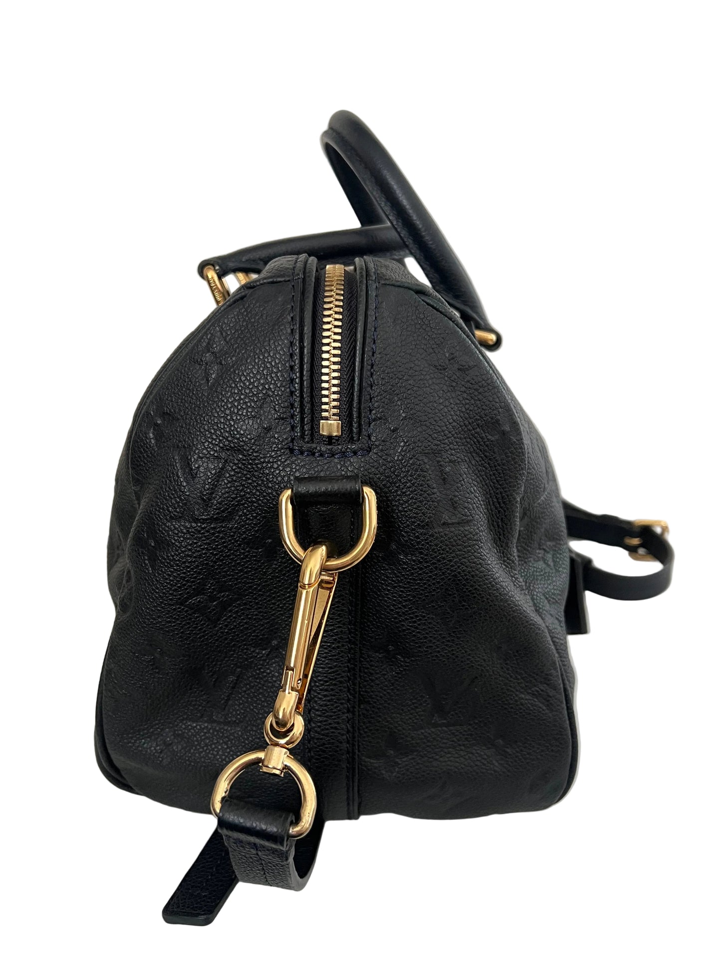 Louis Vuitton Black Empriente Leather Speedy Bando 30