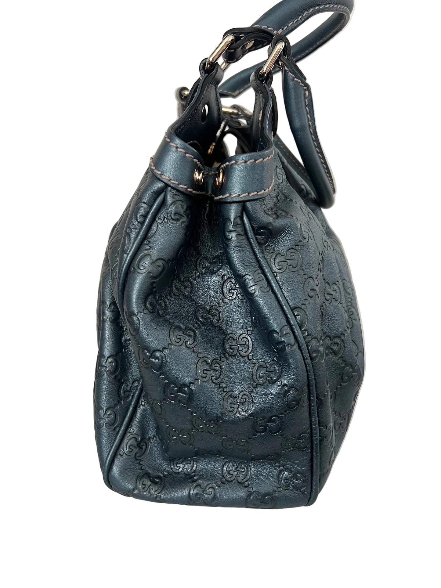 Gucci Leather Guccissima Sukey Slate Blue